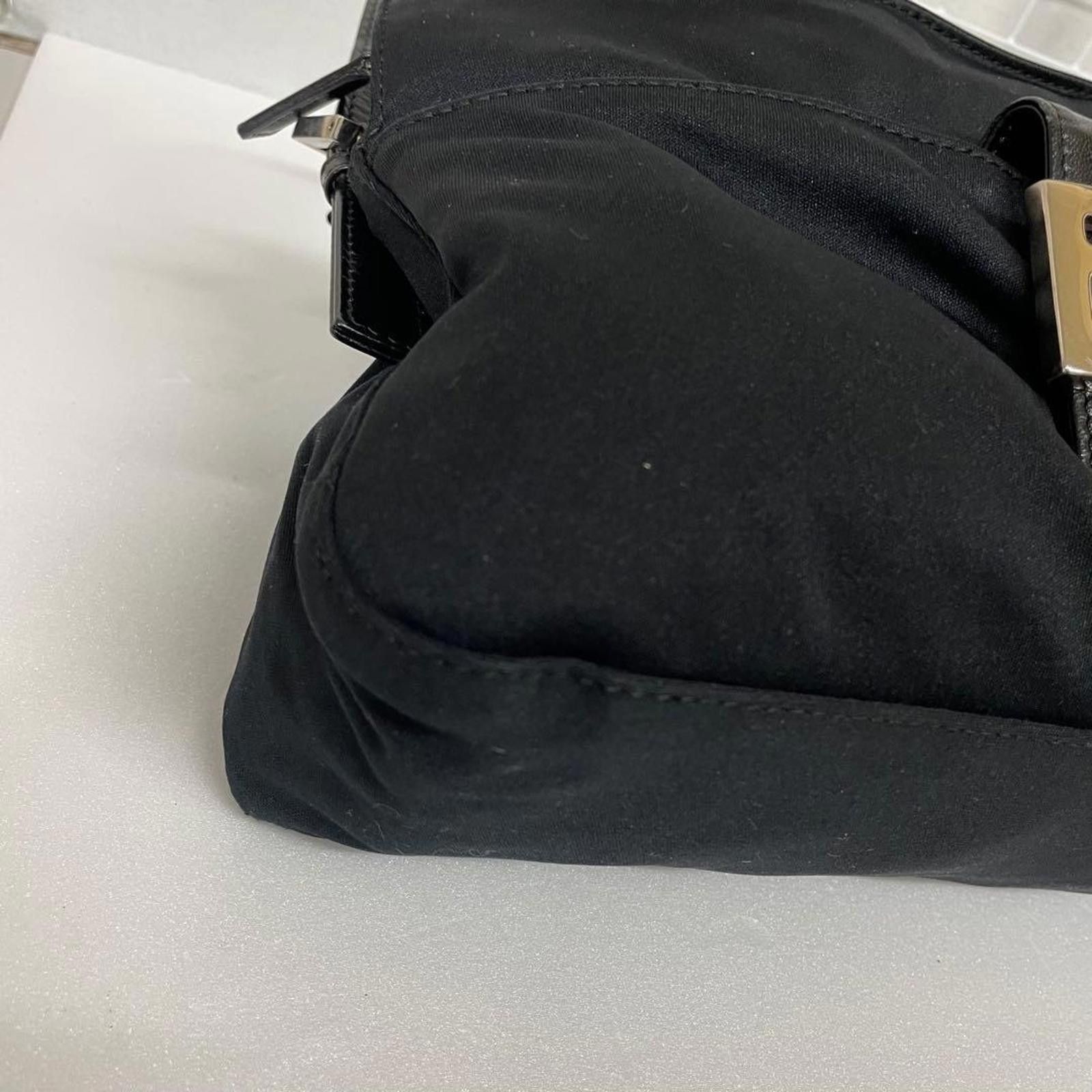 Fendi Fendi - Black Nylon Baguette Shoulder Bag Size ONE SIZE - 4 Thumbnail
