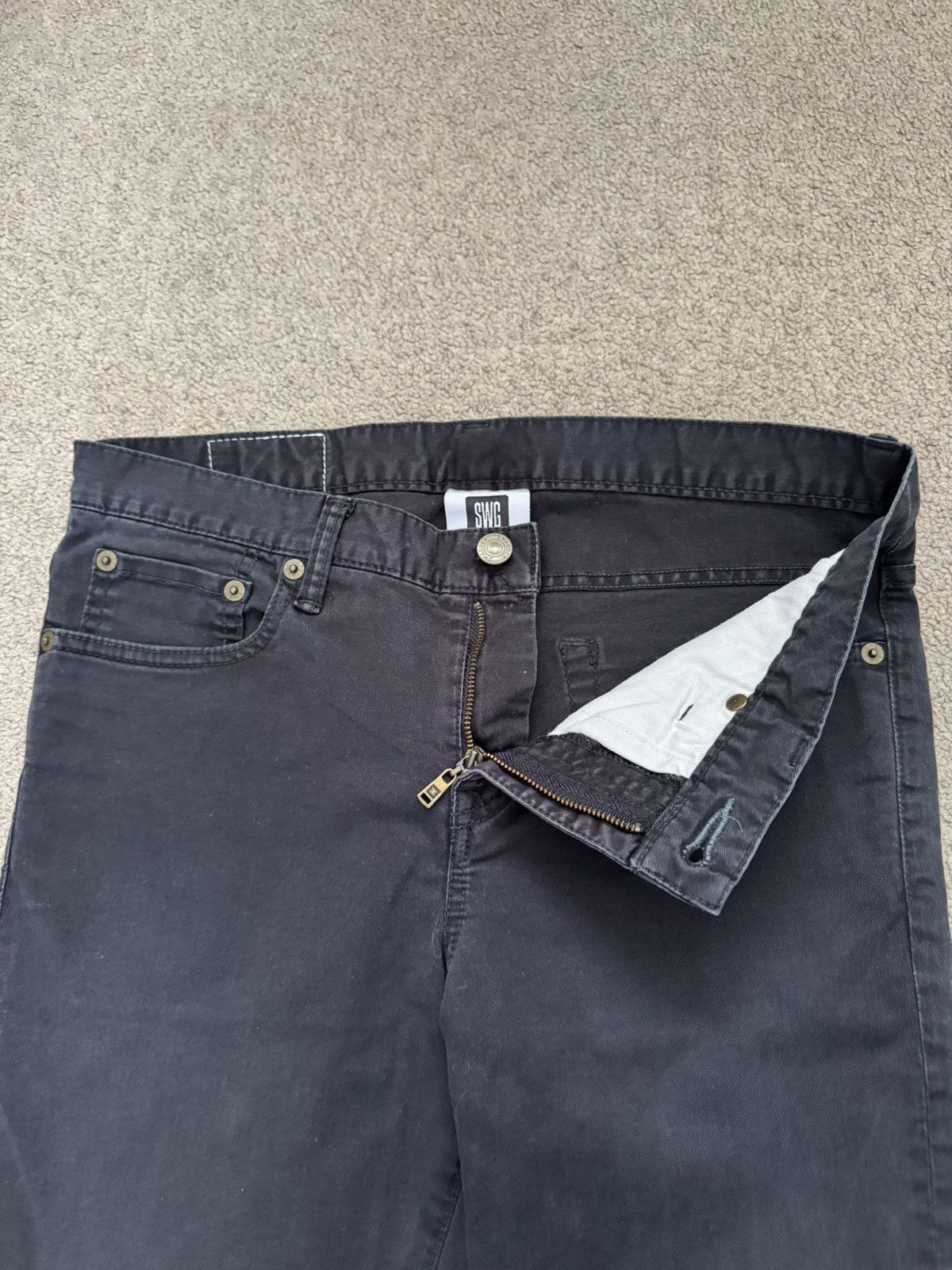 Swagger Swagger Knee Slit Skinny Black Denim Jeans Size US 28 / EU 44 - 6 Thumbnail