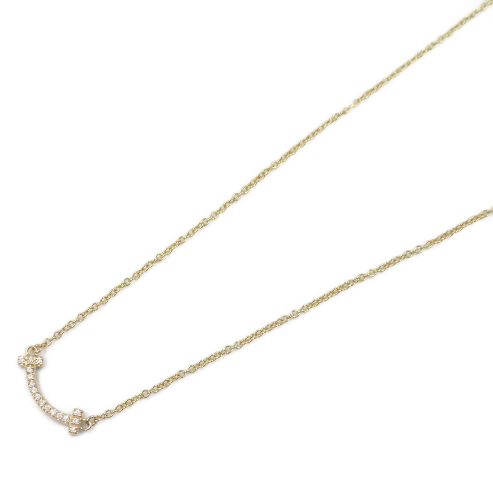 Tiffany & Co. Tiffany Co T Smile Mini Necklace Diamond K18 (Yellow Gold) Clear Size ONE SIZE - 1 Thumbnail