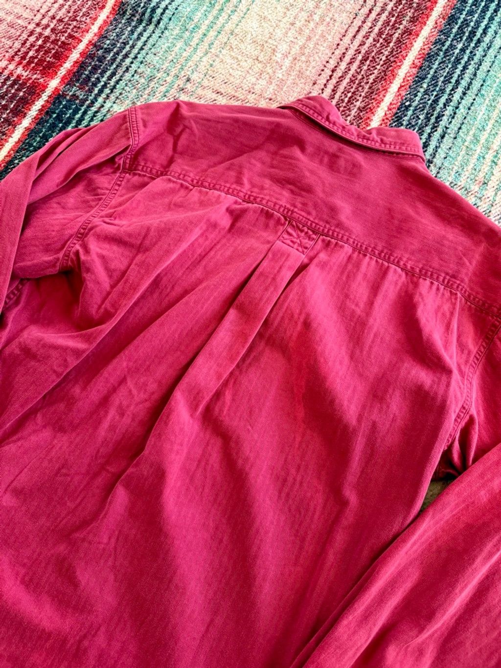 St. Johns Bay 90s St. John’s Bay Red Herringbone Sun-faded Work Shirt XL Size US XL / EU 56 / 4 - 6 Thumbnail
