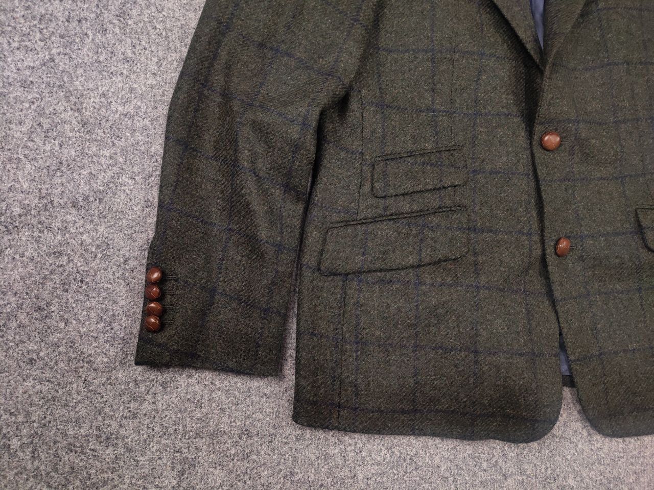 Harris Tweed Charles Robertson British Green Wool Tweed Blazer Jacket Size US M / EU 48-50 / 2 - 4 Thumbnail