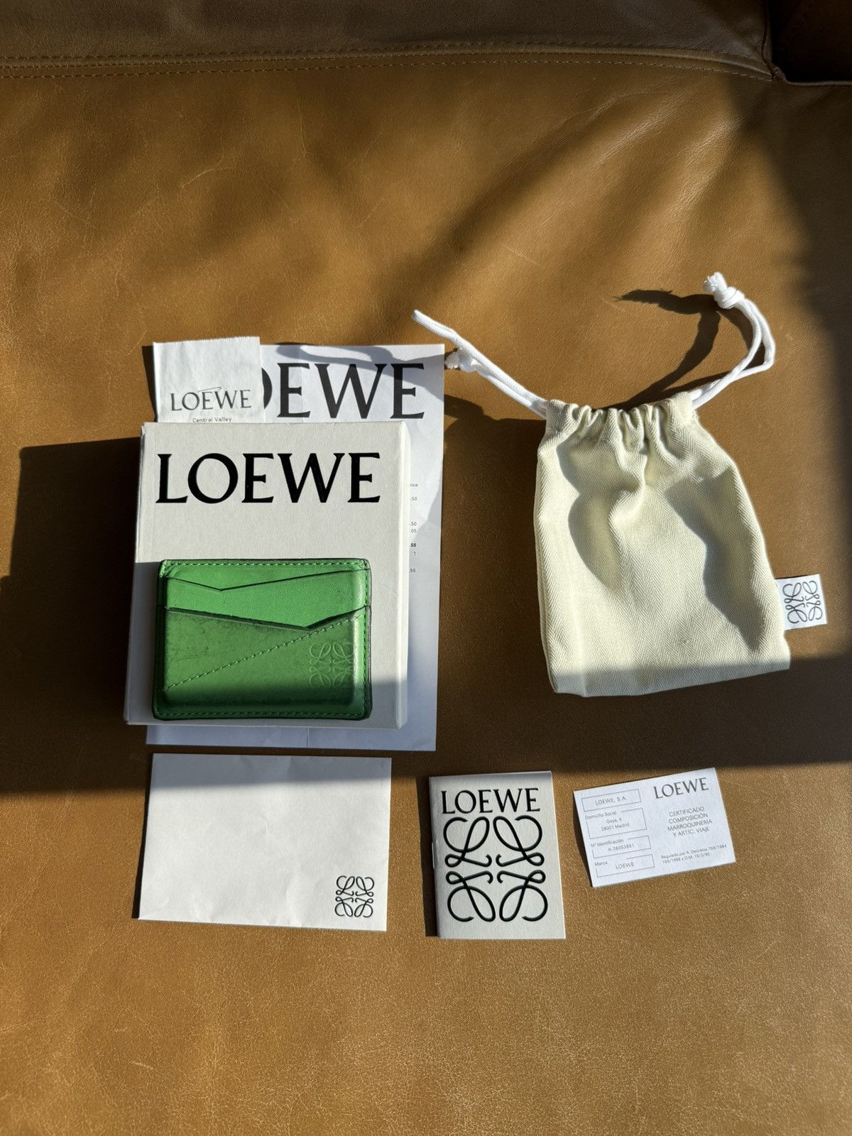 Loewe Loewe Puzzle Stitch Plain C Wallet Cardholder Apple Green Size ONE SIZE - 11 Thumbnail
