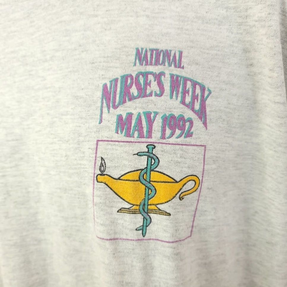 Vintage VINTAGE Signal National Nurses Week T Shirt Mens Size Large Gray 90s Made In USA Size US L / EU 52-54 / 3 - 3 Thumbnail