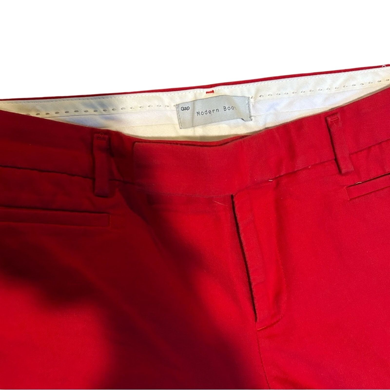 Gap Gap Modern Straight Pants Size 8 Bright Red Stretch Lux Size 30" / US 8 / IT 44 - 13 Thumbnail