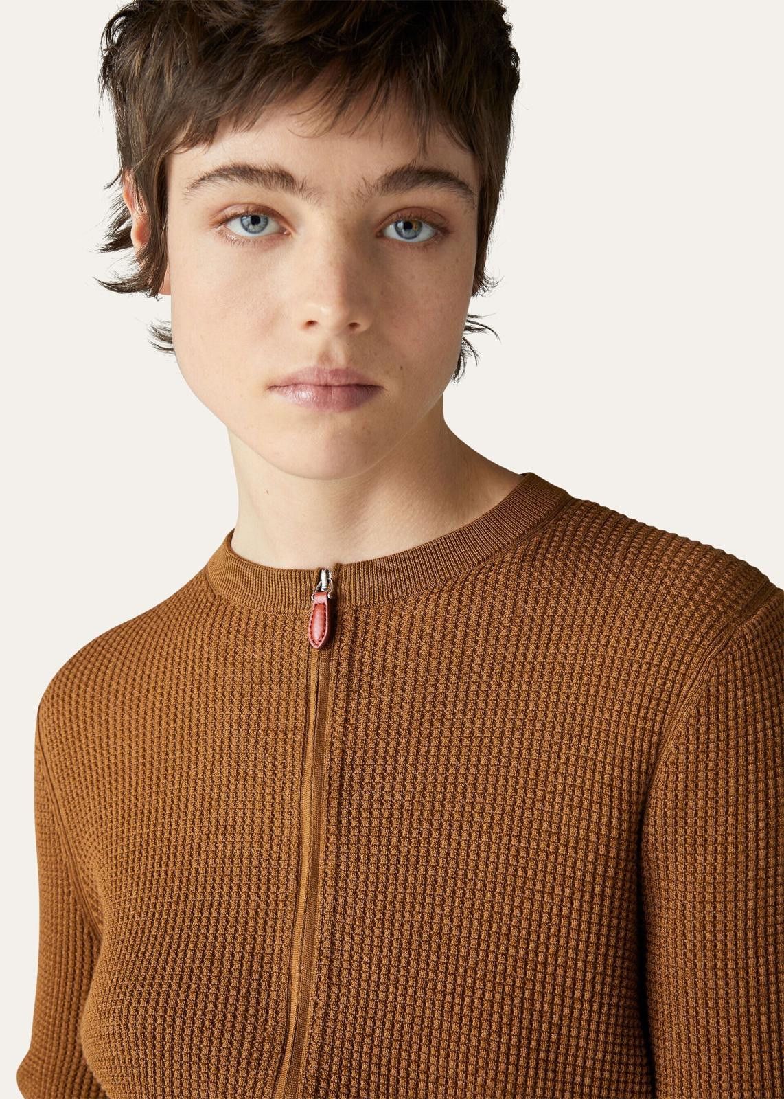 Loro Piana o1srvl11e0125 Puno Cotton Silk Bomber Jacket in Brown Size XS / US 0-2 / IT 36-38 - 3 Thumbnail