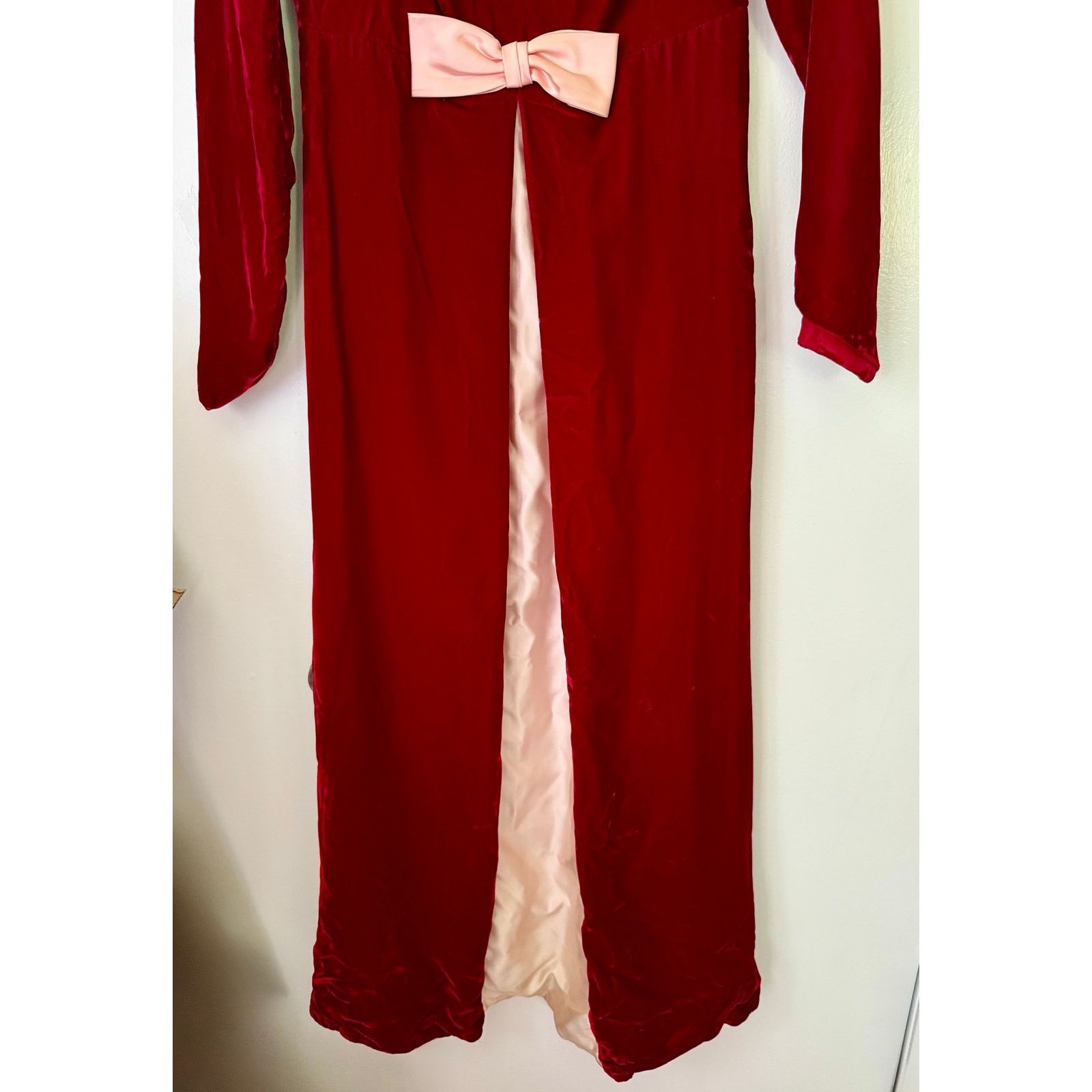Vintage Vintage 60’s Red Velvet Bow Dress XS Renaissance Medieval Size XS / US 0-2 / IT 36-38 - 6 Thumbnail