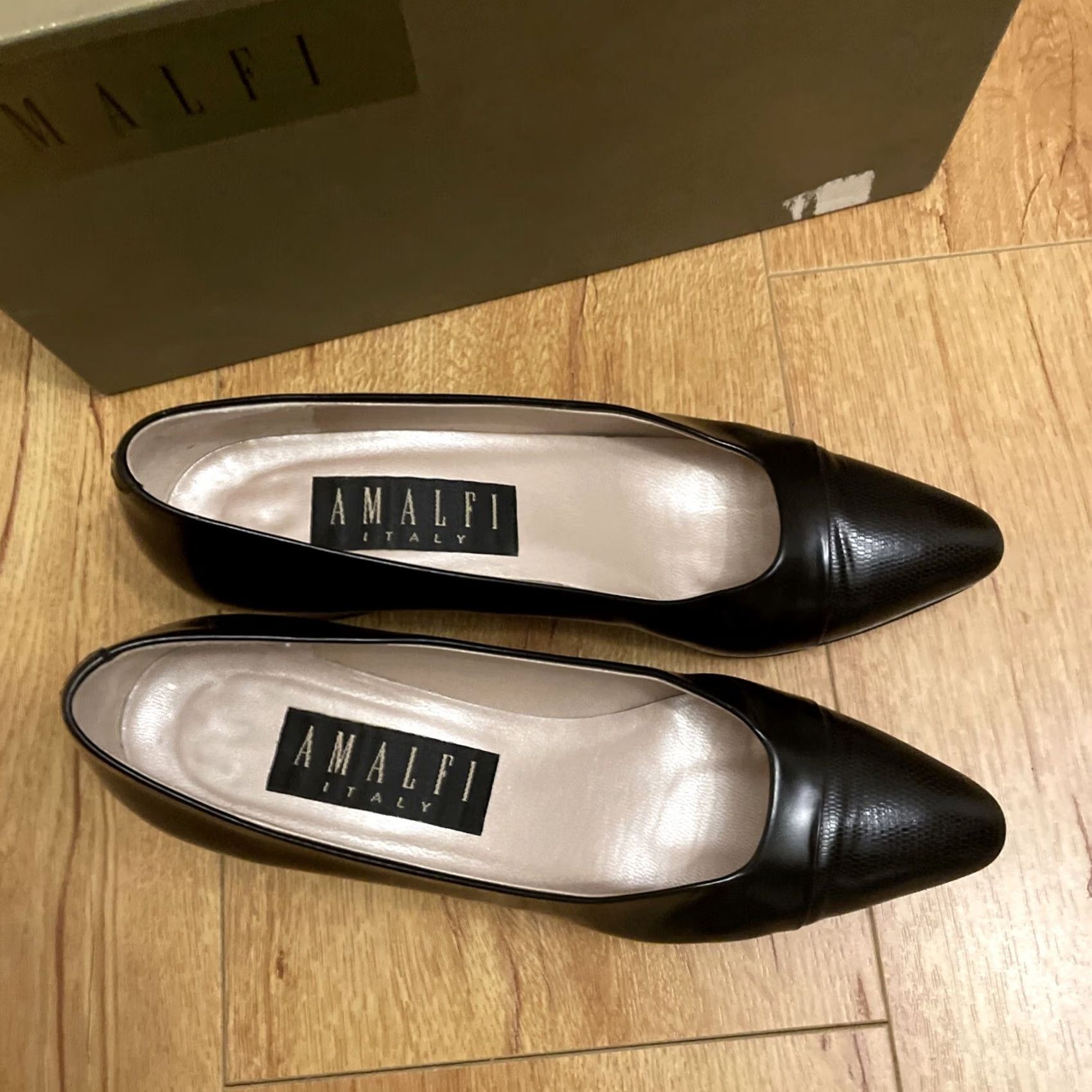 Vintage VINTAGE Amalfi Pump Leather 2in Heel Black 90s 7AAA Women’s Shoes Size US 7 / IT 37 - 6 Thumbnail