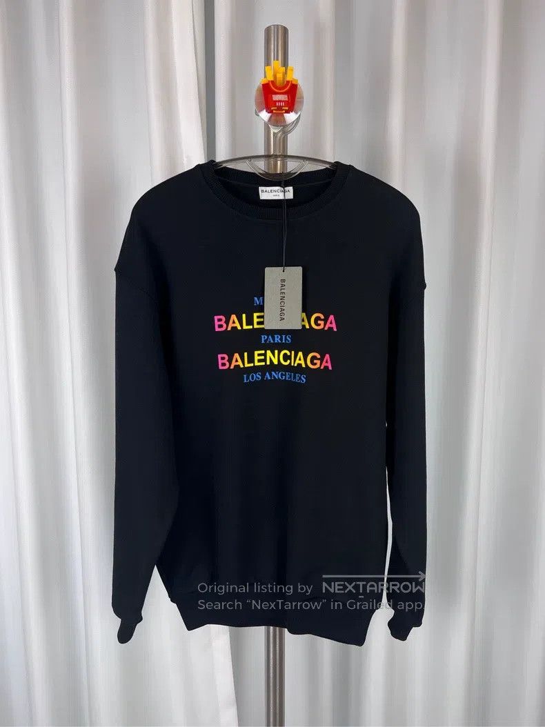 Balenciaga Balenciaga Black Hoodie Rainbow Slogan Logo Size US XS / EU 42 / 0 - 1 Thumbnail