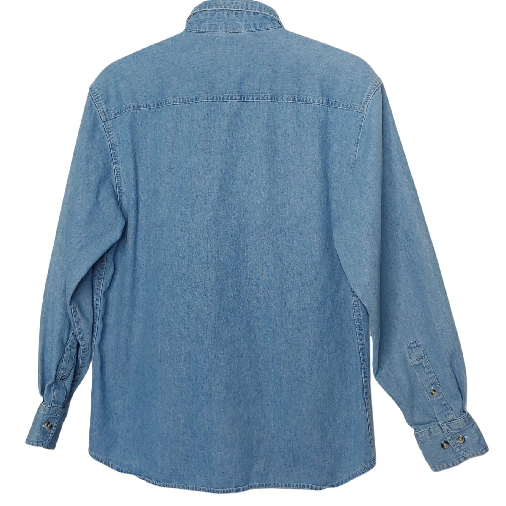 Vintage VINTAGE Wright Brothers National Memorial Shirt Button-Down Chambray Blue, Small, Men's, 21" Chest, Embroidered, 1960s-70s Aviation Decor Size US S / EU 44-46 / 1 - 4 Thumbnail
