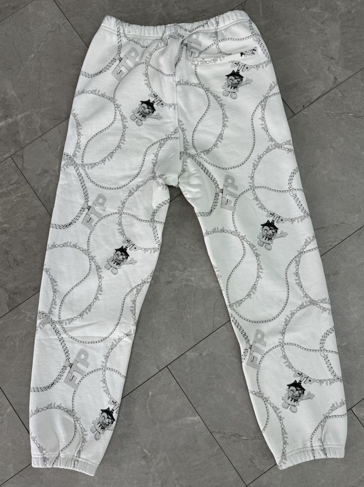 Fuck The Population FTP Boris Diamond Chain Sweatpants White Size US 30 / EU 46 - 3 Thumbnail