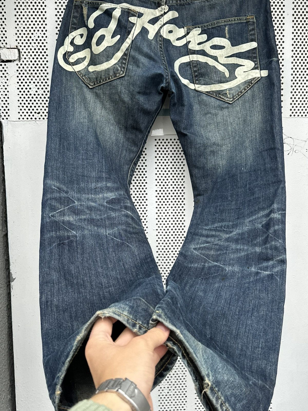Ed Hardy × Japanese Brand × Vintage Vintage Ed Hardy Faded Denim Jeans Size 33/34 Size US 33 - 12 Thumbnail
