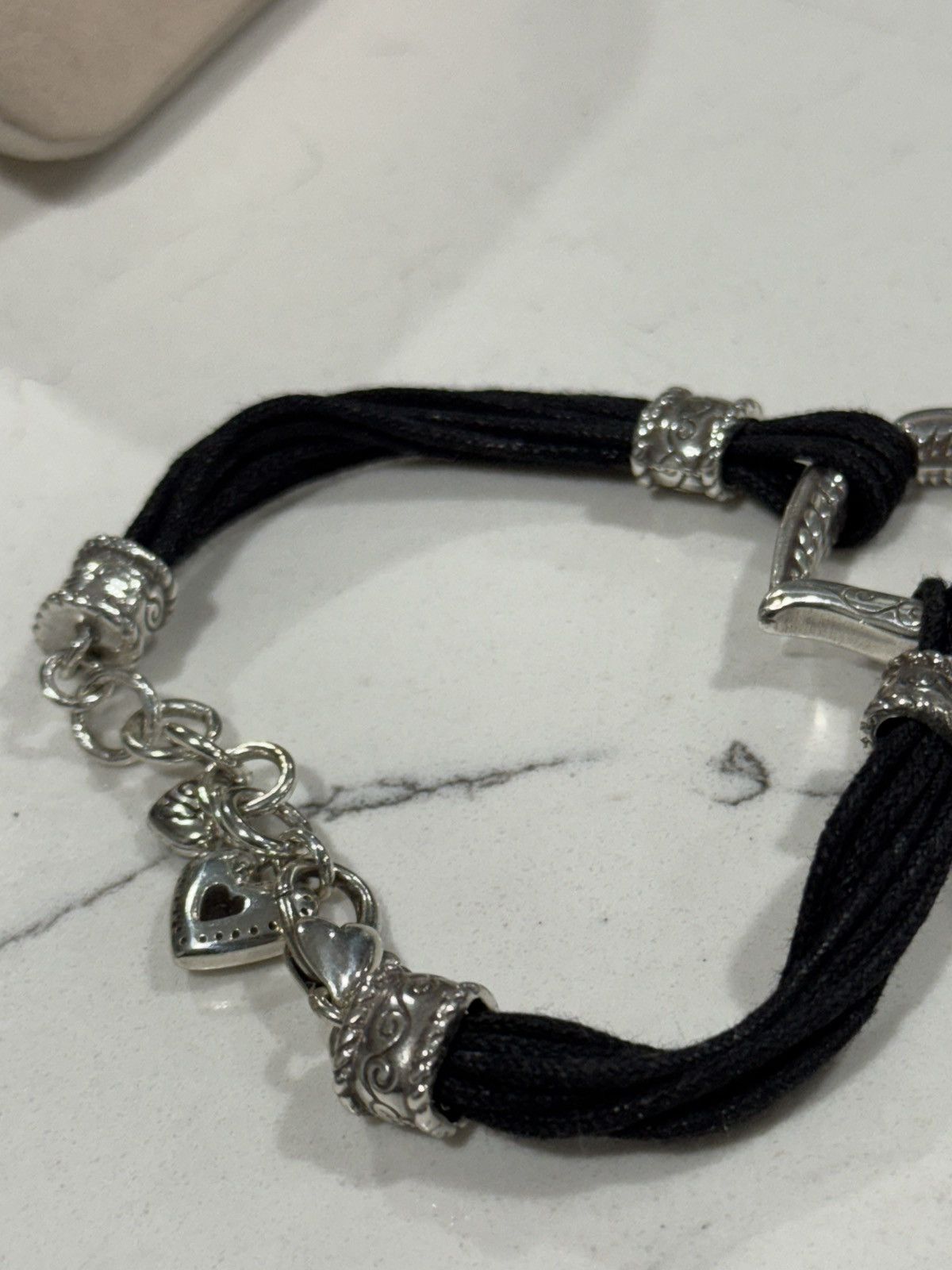 Brighton Brighton Heritage Heart Corded Bracelet Sterling Silver Size ONE SIZE - 8 Thumbnail