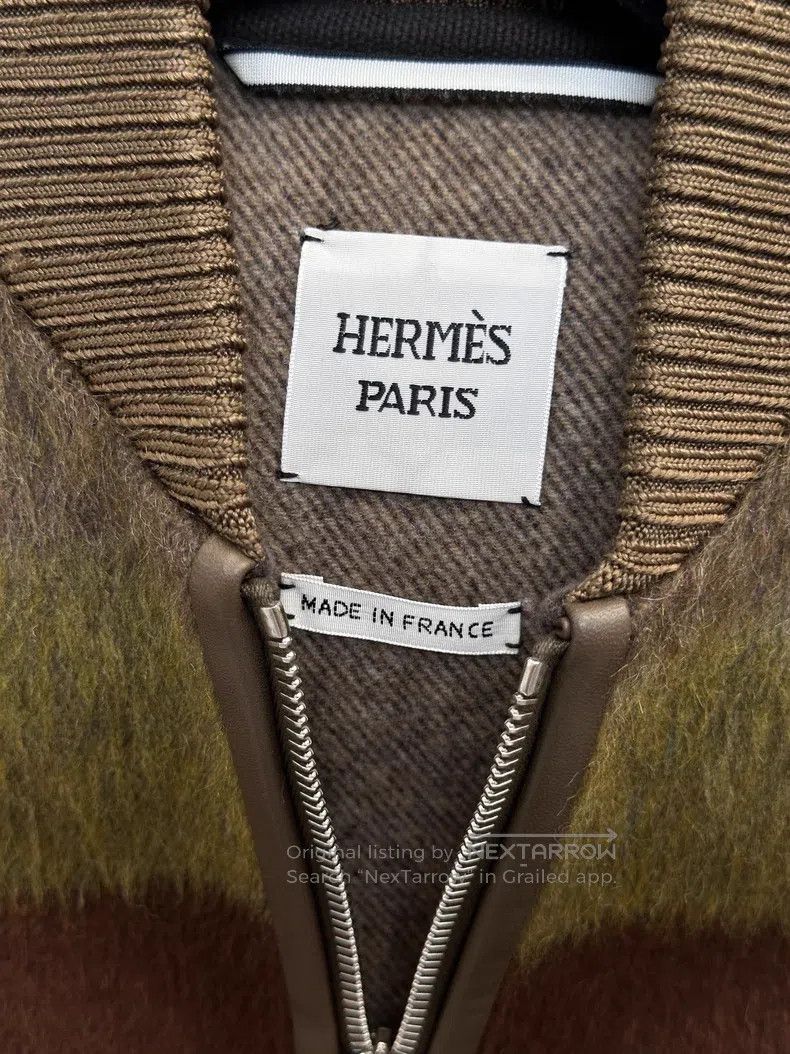 Hermes Hermes Cashmere mohair green and brown short jacket Size XXS / US 00 / IT 34 - 3 Thumbnail