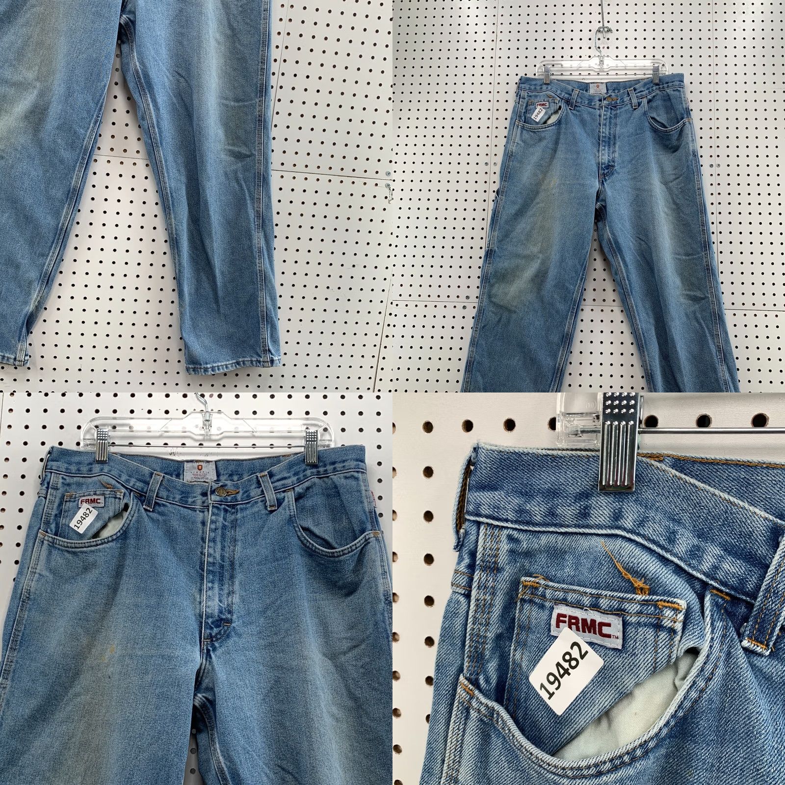 Denime Tyndale Denim Jeans Flame Resistant Blue Carpenter Pants Mens Fit 35x30 Straight Size US 35 - 8 Thumbnail