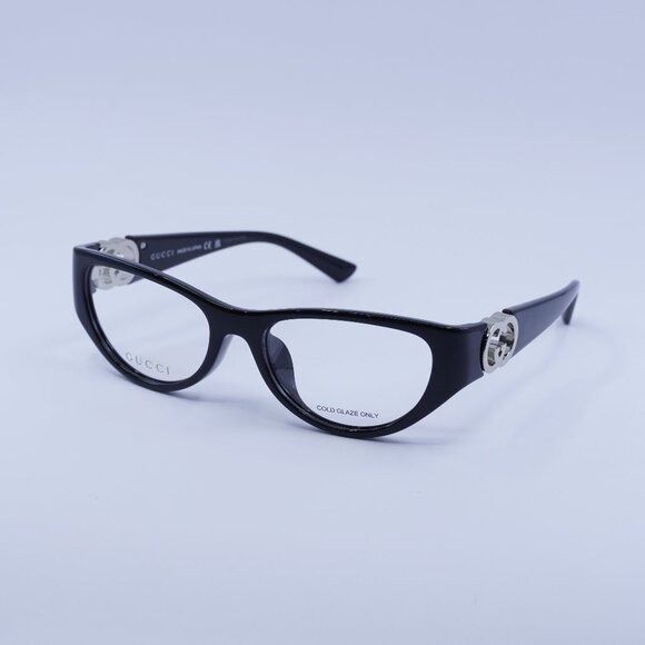 Gucci Gucci GG1825O 001 Eyeglasses Shiny Black 54mm Cat Eye Frame Size ONE SIZE - 1 Thumbnail