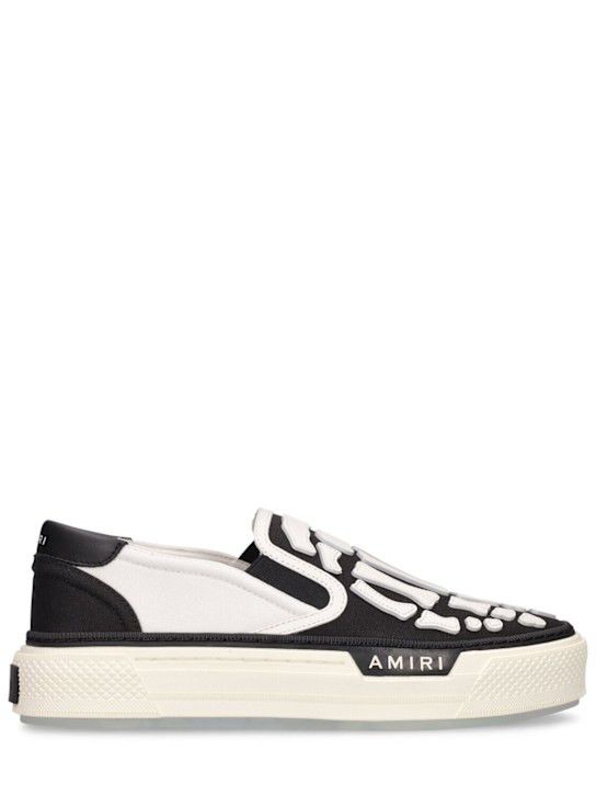 Amiri o1w1db11224 Slip On Sneakers in White & Black Size US 8 / EU 41 - 1 Thumbnail