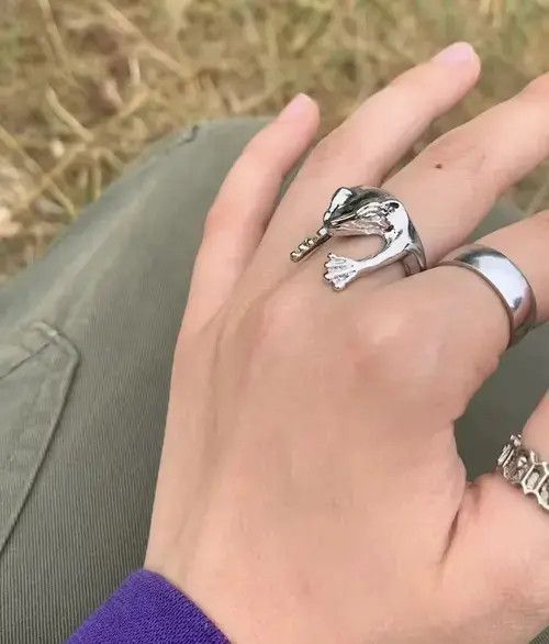 Ring Of Fire Frog Ring Grunge Jewelry Size ONE SIZE - 2 Thumbnail