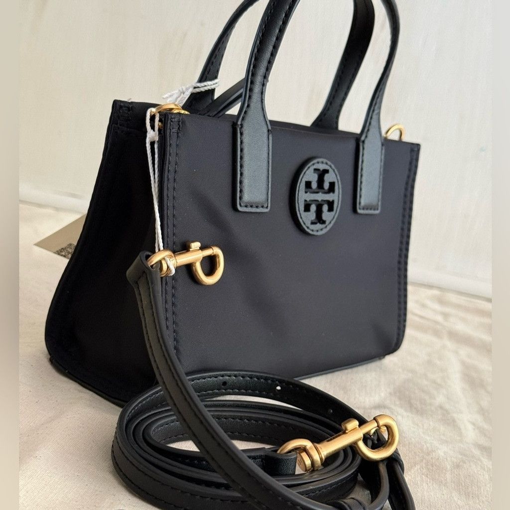 Tory Burch New Tory Burch Black Ella nylon mini tote Handbag Size ONE SIZE - 1 Thumbnail