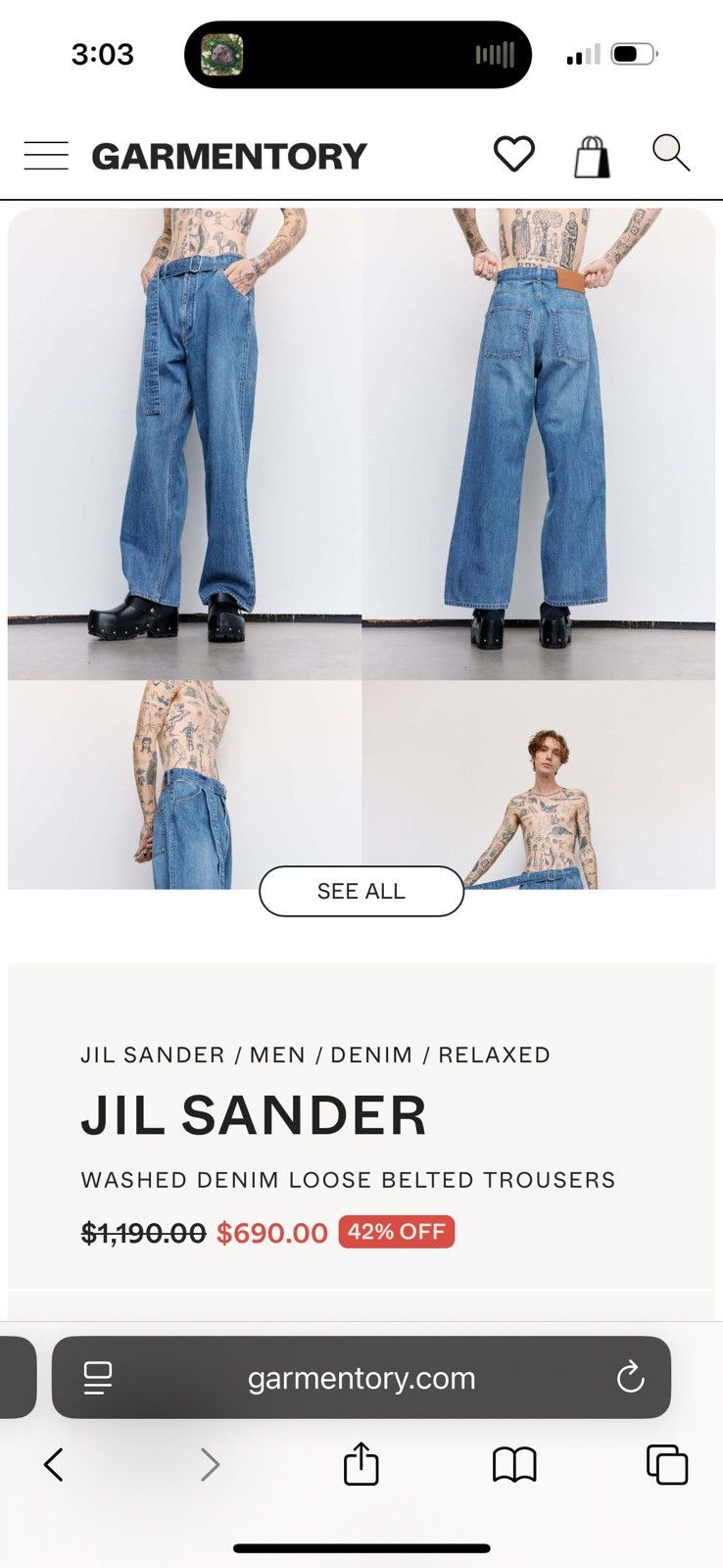Jil Sander Jil Sander Wide Leg Belt Jeans Size US 30 / EU 46 - 3 Thumbnail