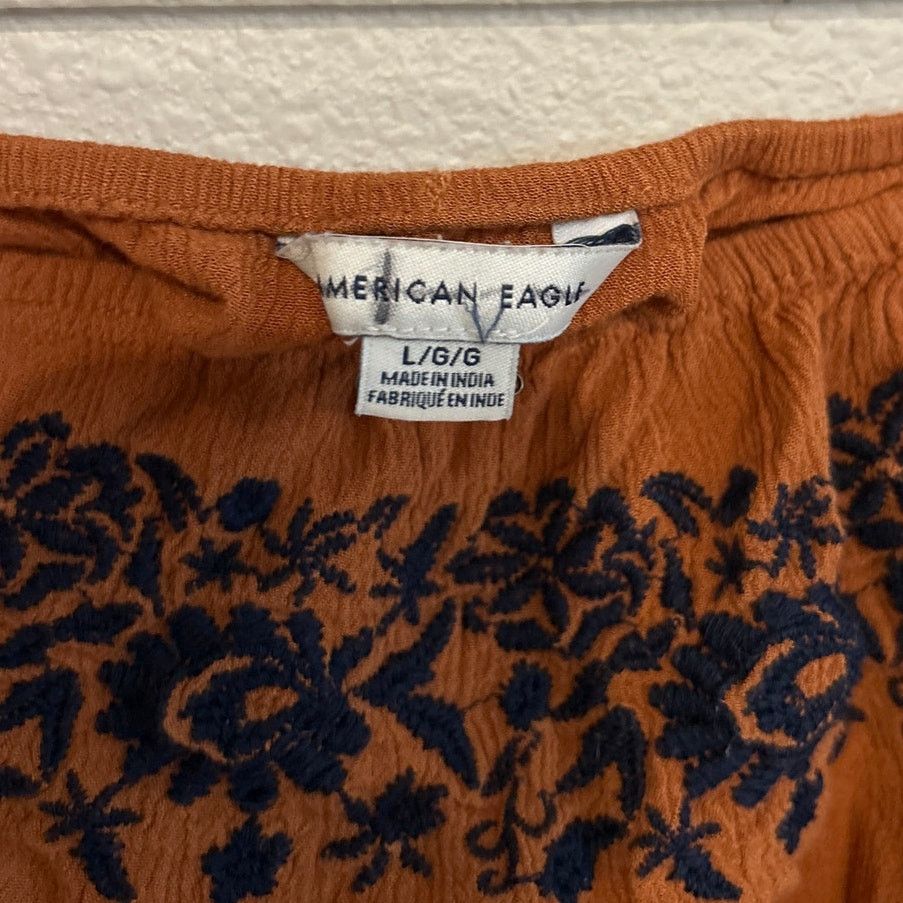 American Eagle Outfitters American Eagle Women's Bandeaus Tube Top Orange Blue Large Size L / US 10 / IT 46 - 5 Thumbnail