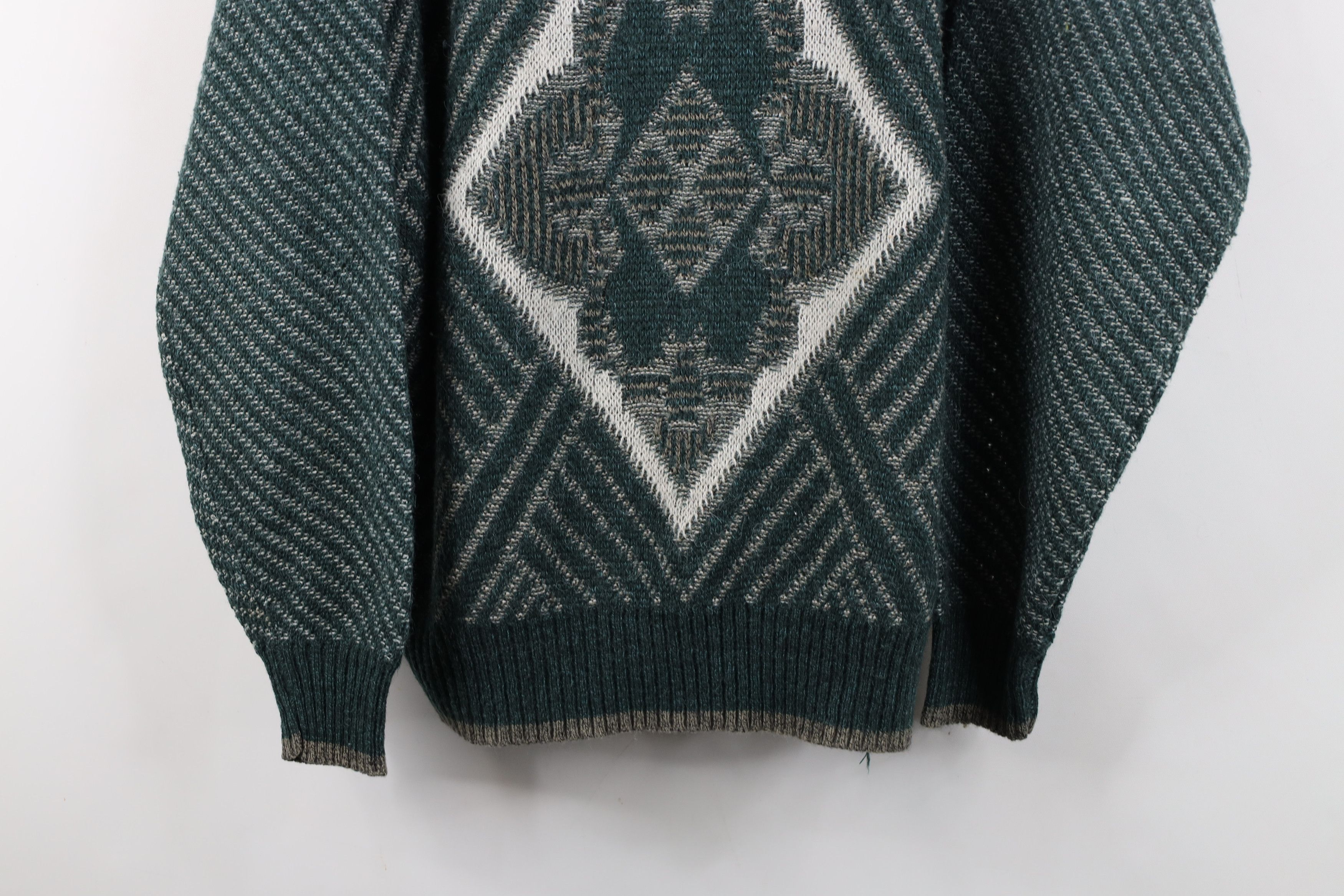 Vintage Vintage 90s Streetwear Blend Ribbed Knit Geometric Sweater Size L / US 10 / IT 46 - 3 Thumbnail