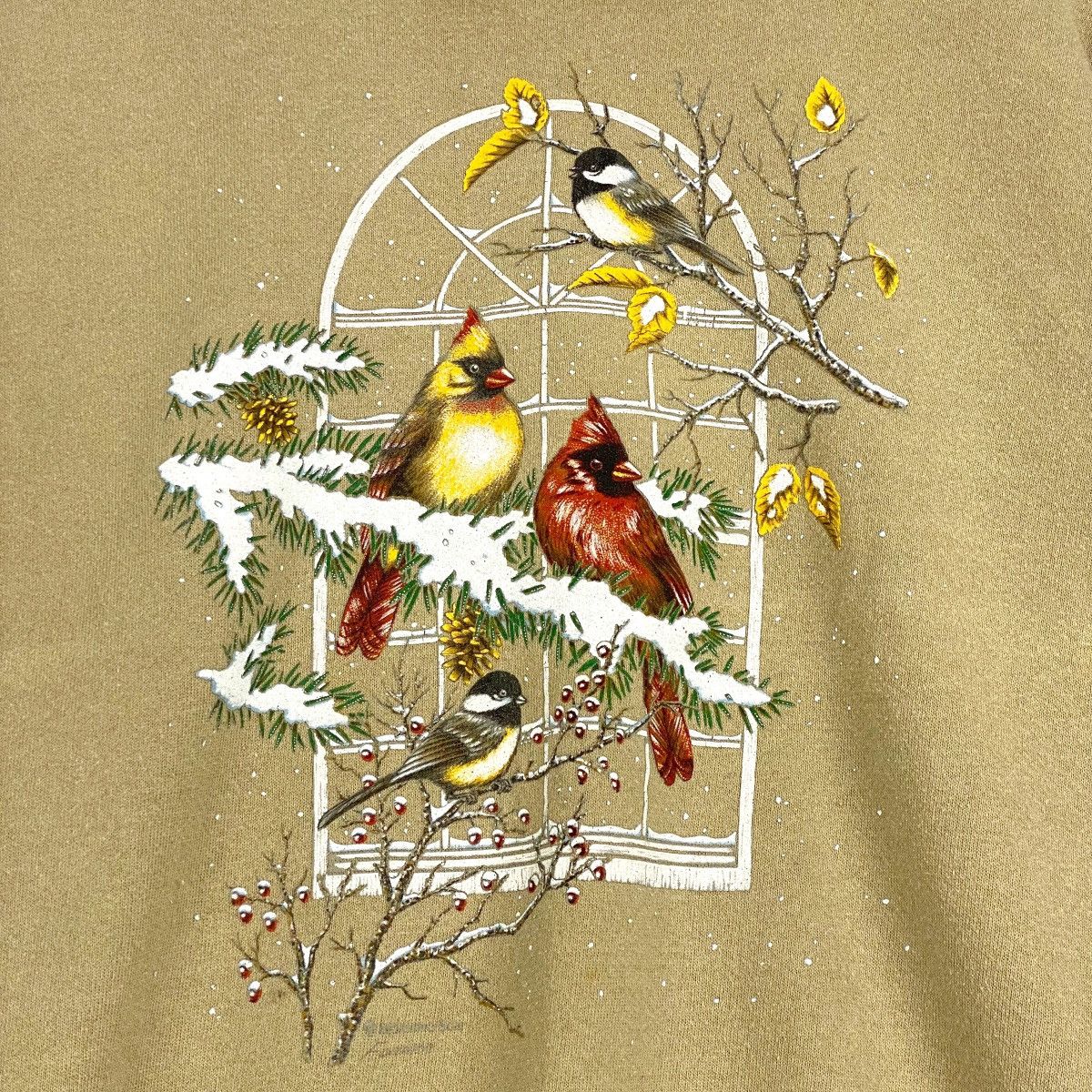 Vintage Vintage 90s Morning Sun Bird Graphic Collar Sweatshirt Size L / US 10 / IT 46 - 4 Thumbnail