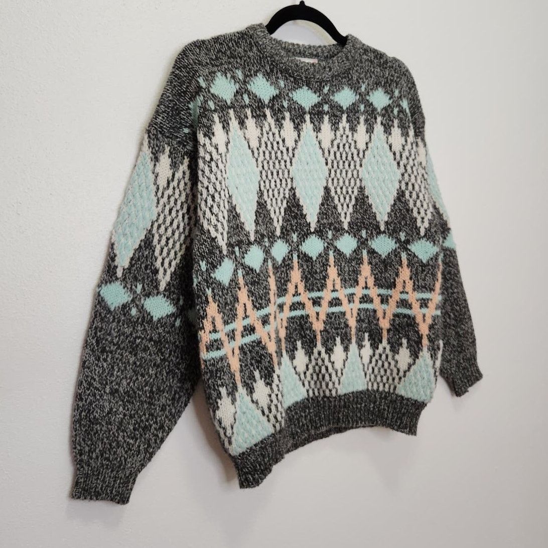 Vintage Vintage 80s Sweater Knit Acrylic Pastel Fairy Kei VTG Art Size M / US 6-8 / IT 42-44 - 2 Thumbnail