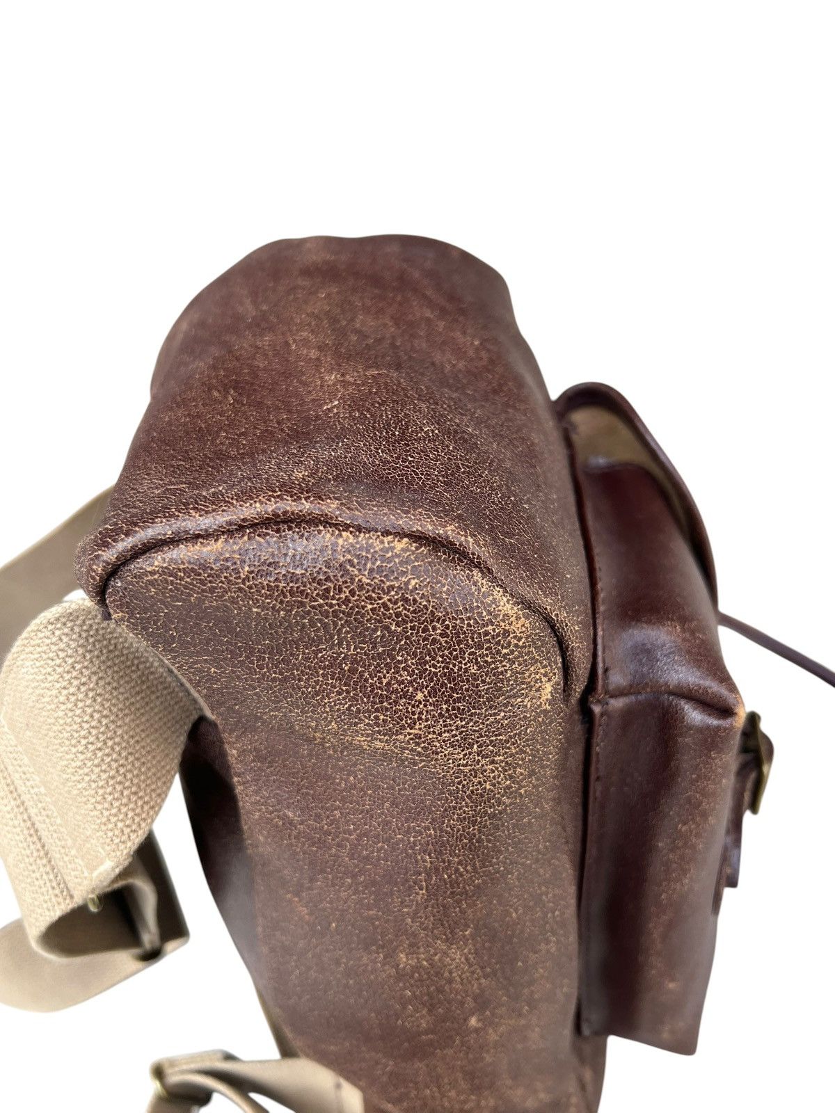 Leather VTG J&M Davidson Distress Blistered Leather Backpack Bag Size ONE SIZE - 17 Thumbnail