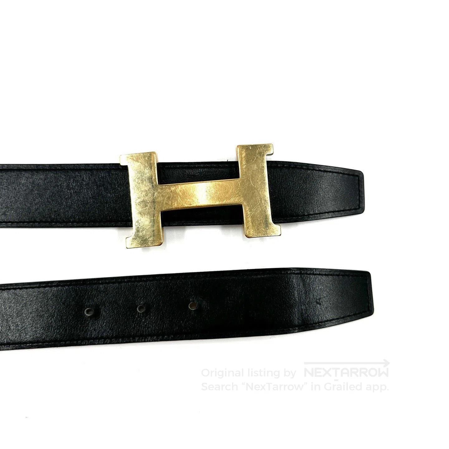Hermes Hermes Classic Black Gold Buckle Belt. Size ONE SIZE - 2 Thumbnail