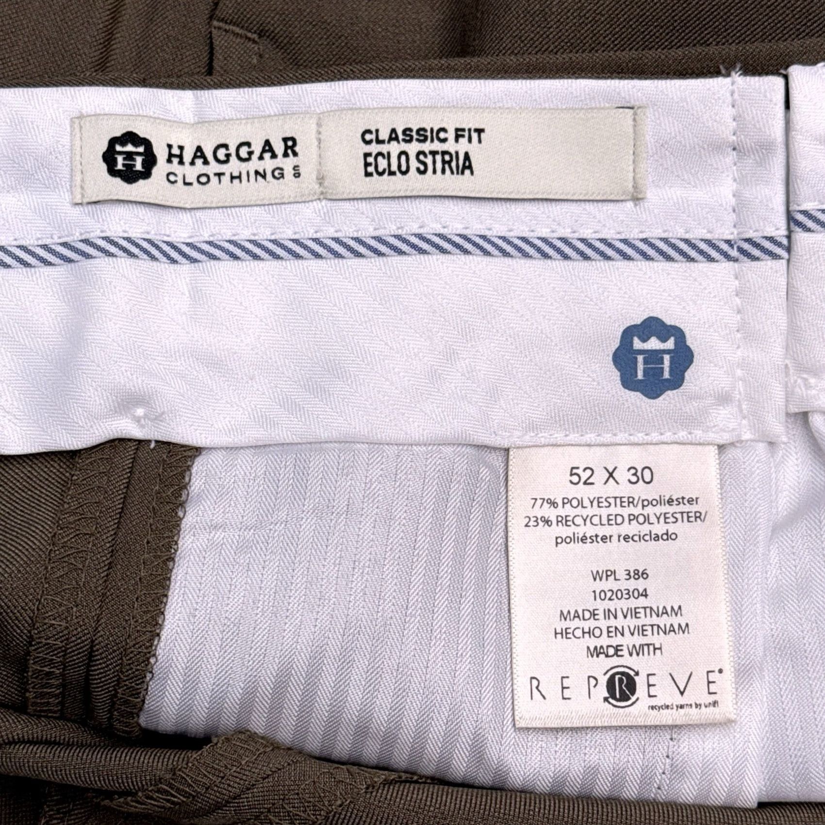 Haggar Haggar Dress Pants 52x30 Brown Classic Fit Men Pants Straight Inseam 30 Inseam Polyester Solid Classic Size US 36 / EU 52 - 4 Thumbnail
