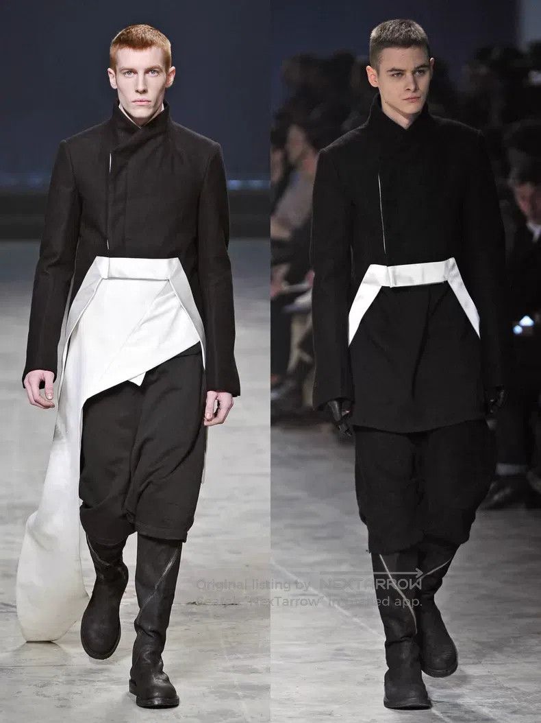 Rick Owens RICK OWENS Black and White Geometric Cutout Wool Silk Suit Size US M / EU 48-50 / 2 - 2 Thumbnail
