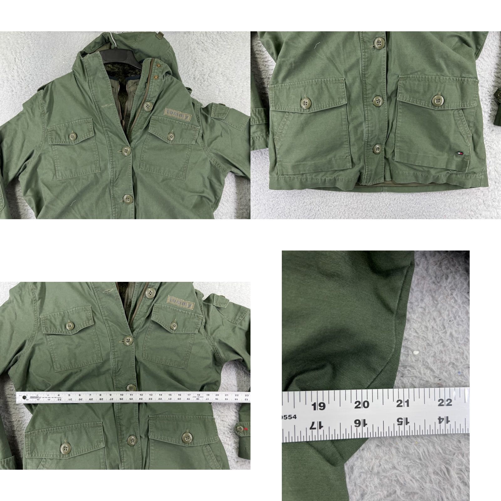 Tommy Hilfiger Tommy Hilfiger Jacket Womens XL Green Army Fleece 3-in-1 Full Zip Casual Pockets Long Sleeve Shell Cotton Nylon Lining Size XL / US 12-14 / IT 48-50 - 8 Thumbnail