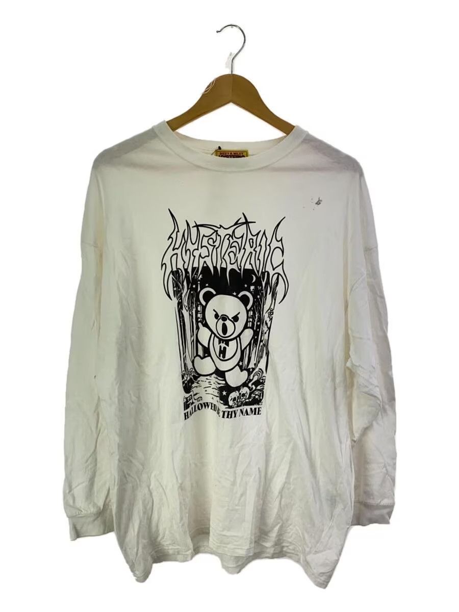 image of Hysteric Glamour Heavy Metal Bear Long Sleeve Tee in White, Men's (Size XL)