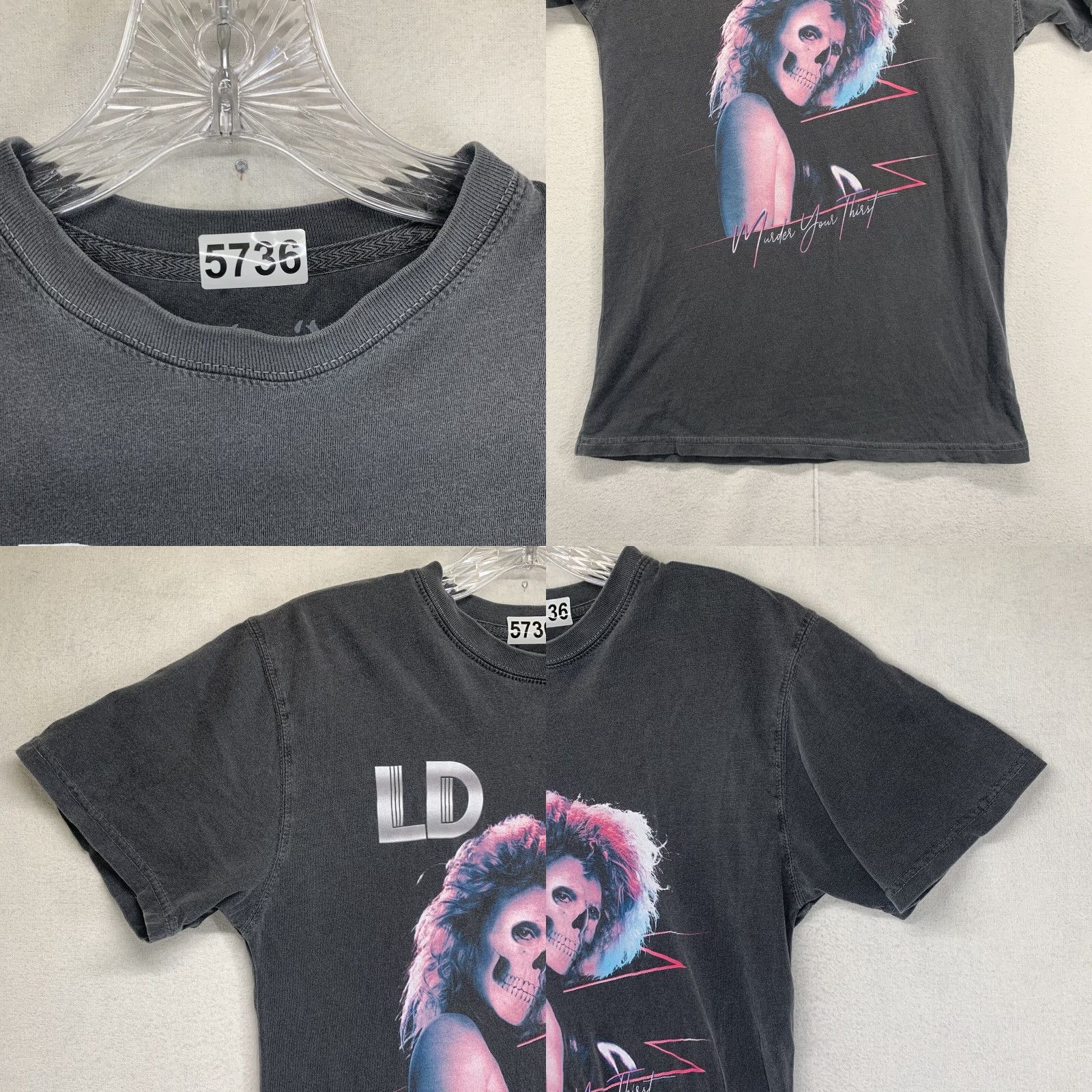 Etro Liquid Death Woman T Shirt Gray XS Retro 80s Horror Skull Graphic Crew Neck Short Sleeves Slim Lady Womens Size XS / US 0-2 / IT 36-38 - 8 Thumbnail