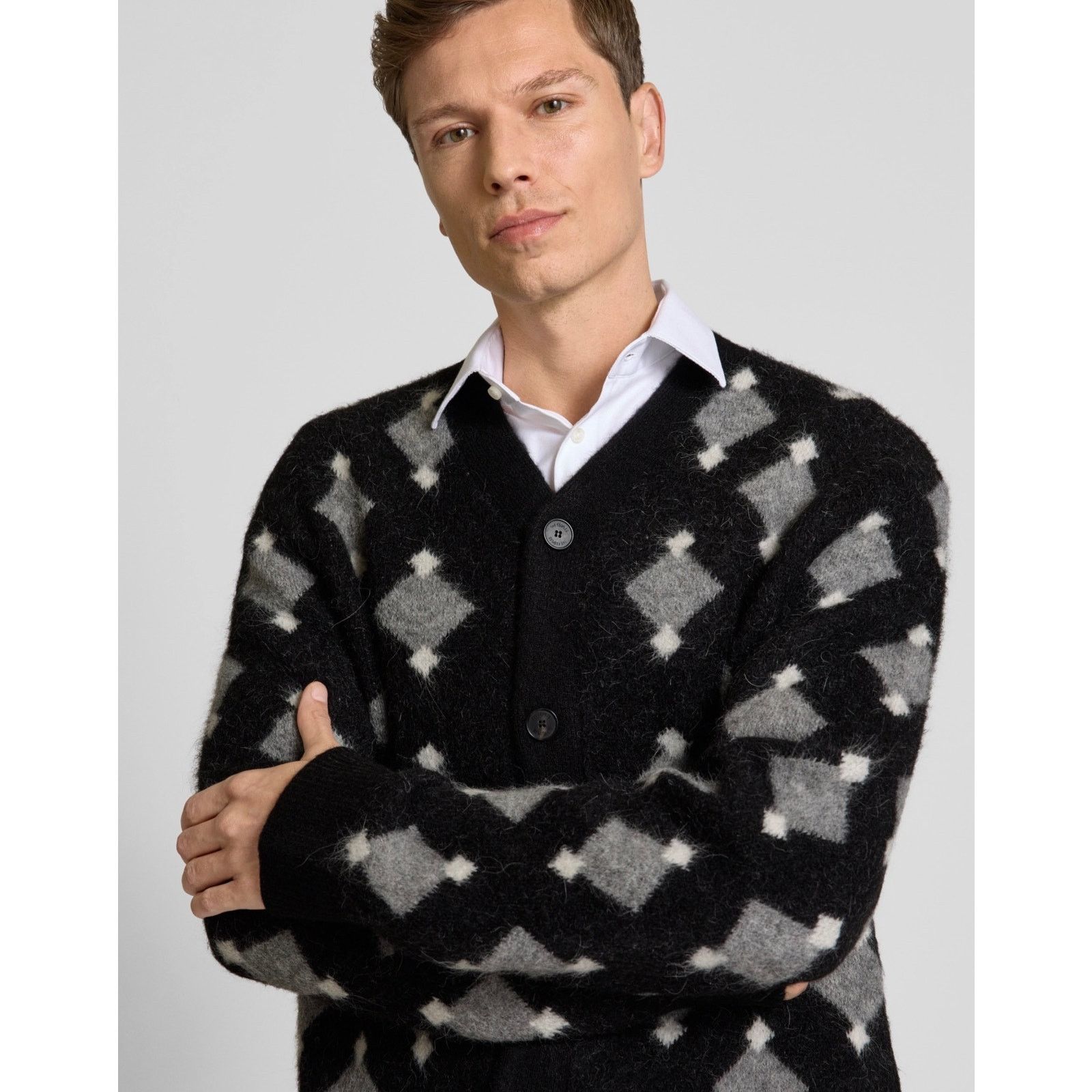 The Kooples New the Kooples men’s Alpaca diamond pattern cardigan S Size US S / EU 44-46 / 1 - 1 Thumbnail