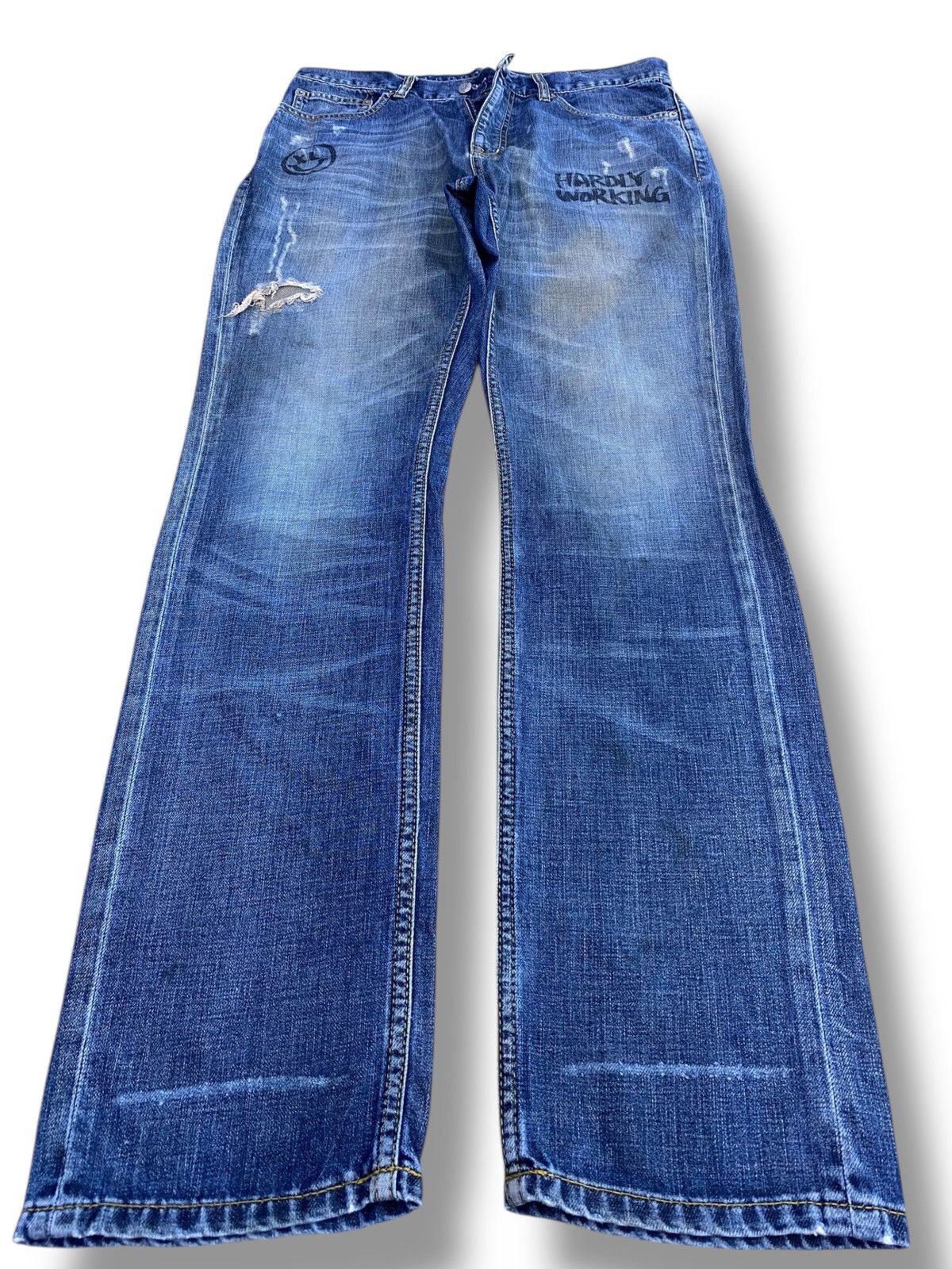 Xlarge X-Large Brand Whiskers Faded Wash Style Straight Cut Jeans Size US 34 / EU 50 - 1 Thumbnail