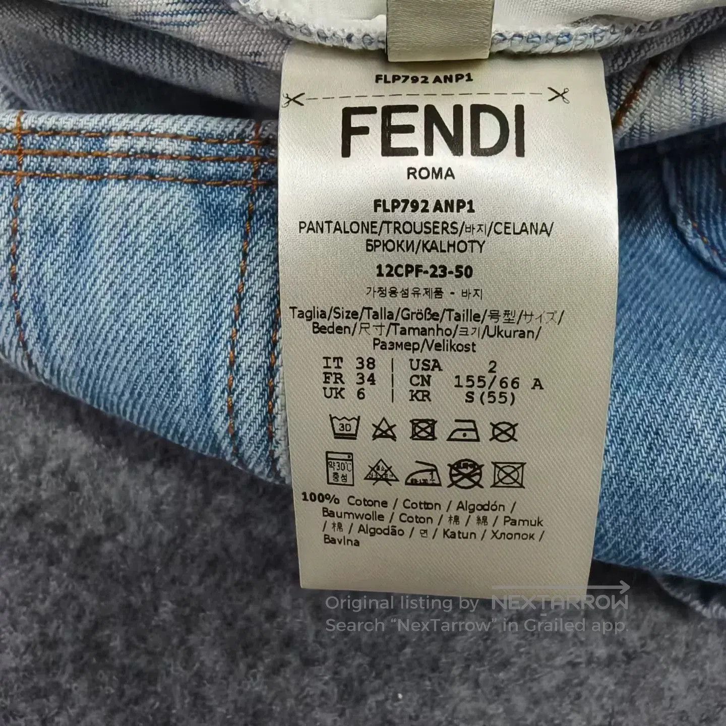 Fendi fendi blue cargo denim shorts with ties. Size 37" - 4 Thumbnail