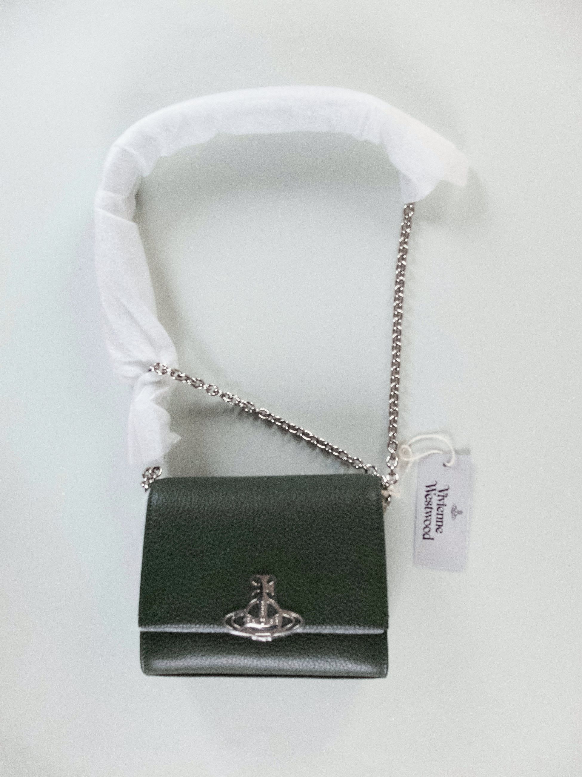 Vivienne Westwood Lucy Small Green Leather Crossbody Bag, Women's
