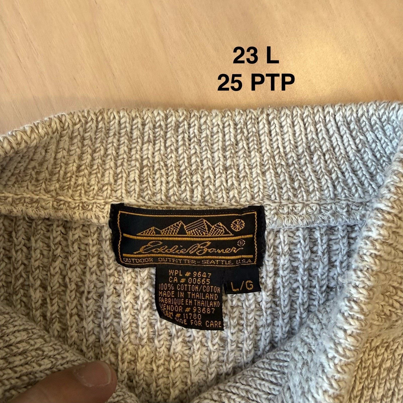 Eddie Bauer Vintage Eddie Bauer Sweater L Beige Henley Cotton Pullover Size US L / EU 52-54 / 3 - 6 Thumbnail