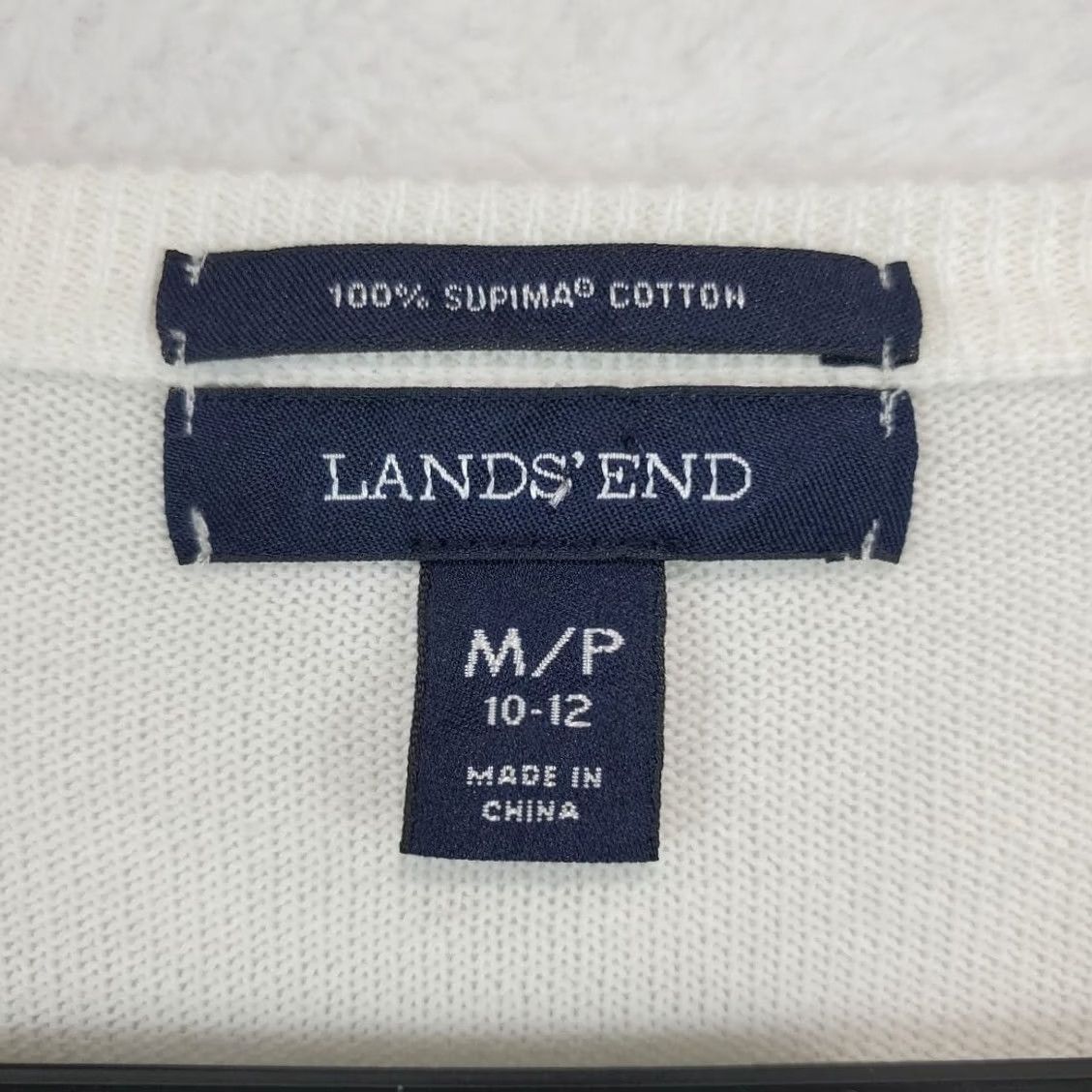 Lands' End VINTAGE Lands' End Womens Cardigan Sweater Nordic Full Button White Supima M Petite Holiday Christmas Nordic Ski Womens Size M / US 6-8 / IT 42-44 - 5 Thumbnail