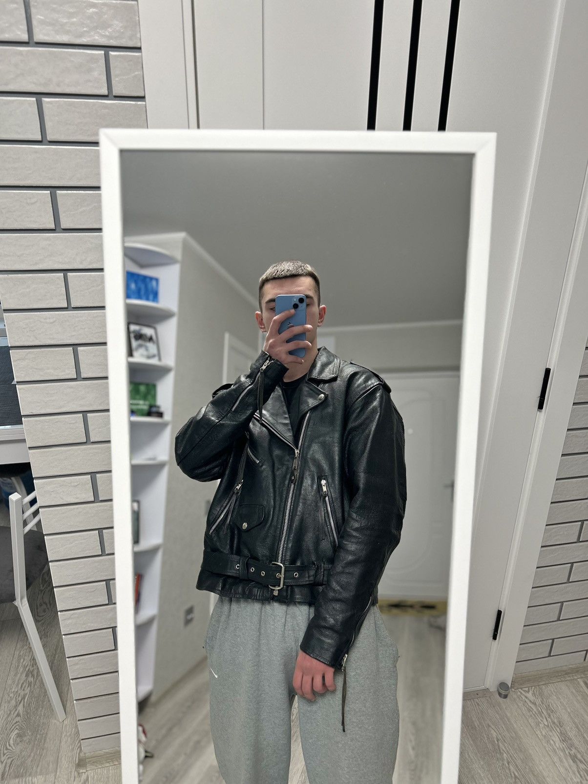 image of Leather Avant Garde Schott Style Schott Style in Black, Men's (Size Large)