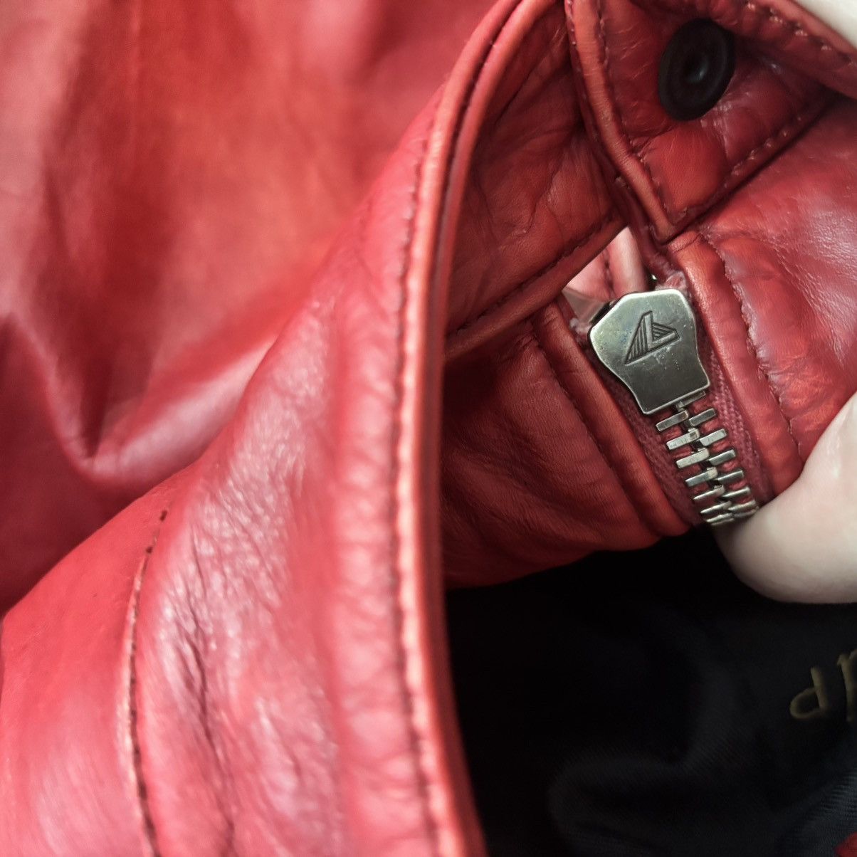Vintage Vintage 1973 Italy Moto Real Red Leather Jacket Lampo Zip Size US M / EU 48-50 / 2 - 22 Thumbnail