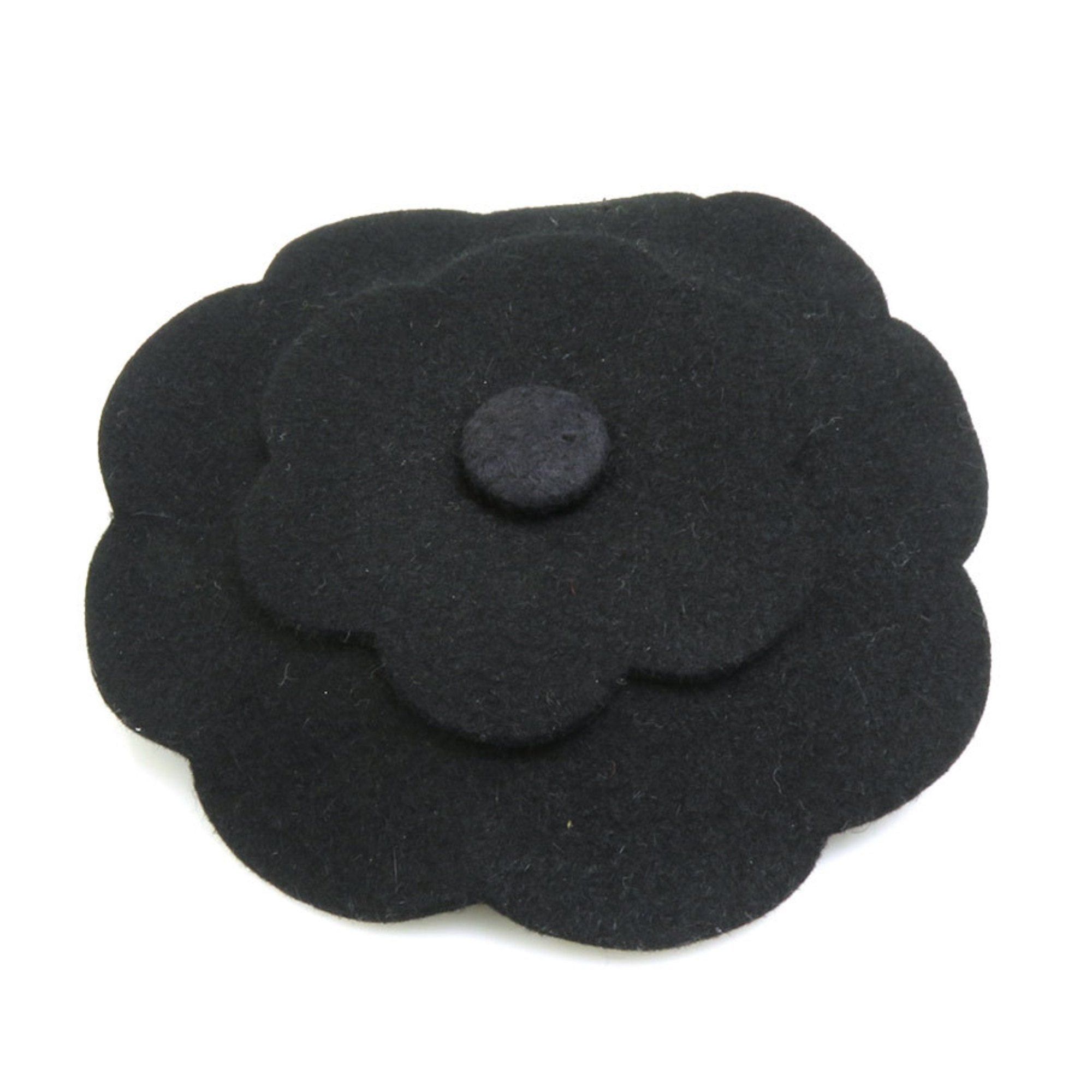 image of Chanel Brooch Corsage Camellia Felt Black Ladies, Women's