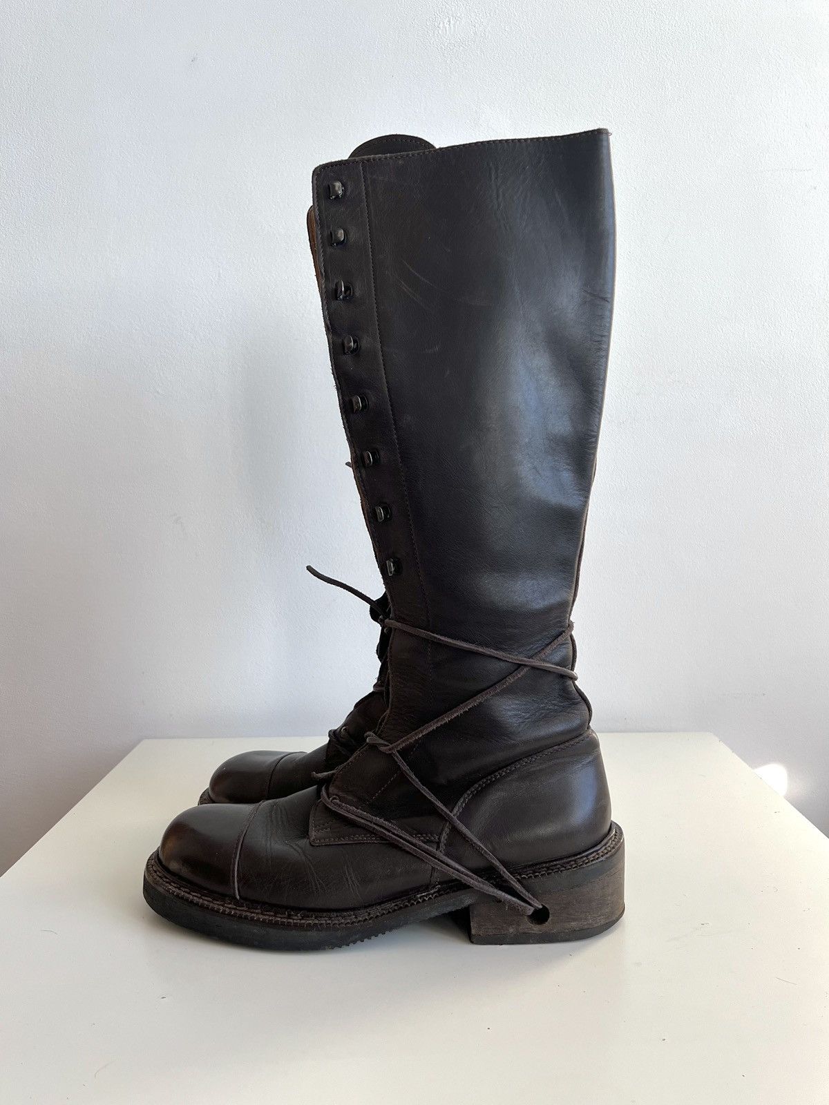 Dirk Bikkembergs Dirk Bikkembergs??? SAMPLE Wooden Heel Knee Boots Size US 11 / IT 41 - 1 Thumbnail