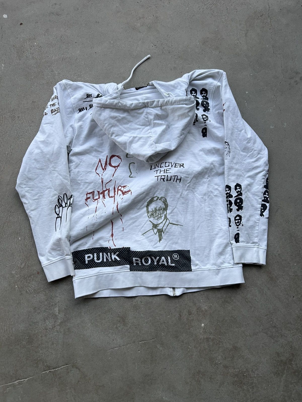 Japanese Brand Punk Royal Art Grunge Zip Up Hoodie Size US L / EU 52-54 / 3 - 3 Thumbnail