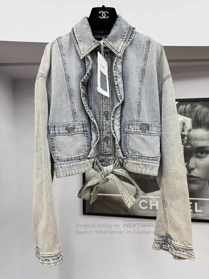 Chanel Chanel Make an old ruffled denim jacket Size XXS / US 00 / IT 34 - 1 Thumbnail