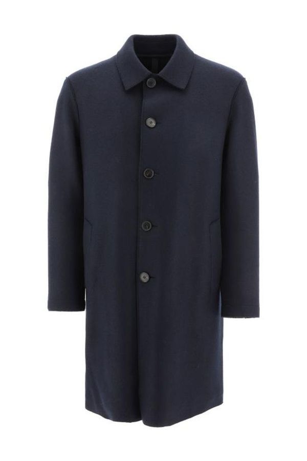 Harris Wharf London o1s22i1n1024 Single-Breasted Pressed Wool Coat in Blue Size US M / EU 48-50 / 2 - 1 Thumbnail