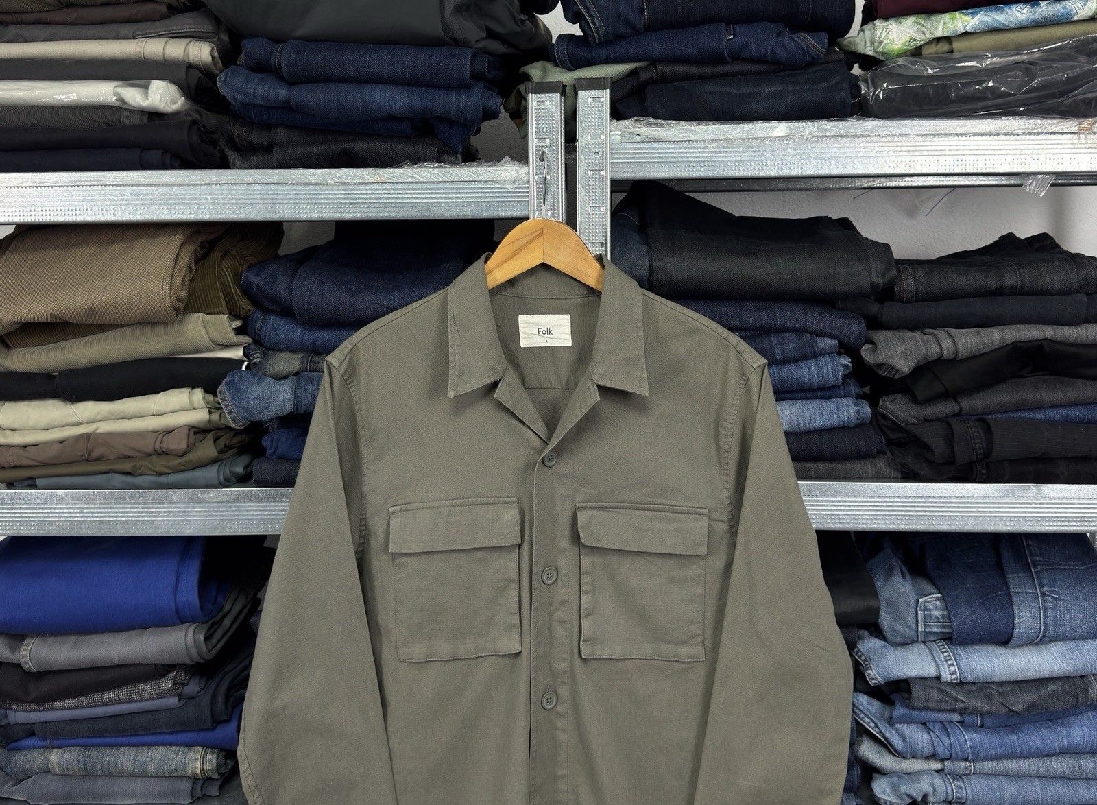 Folk Folk Military Pockets Khaki Ripstop Overshirt Size 4 Size US L / EU 52-54 / 3 - 2 Thumbnail