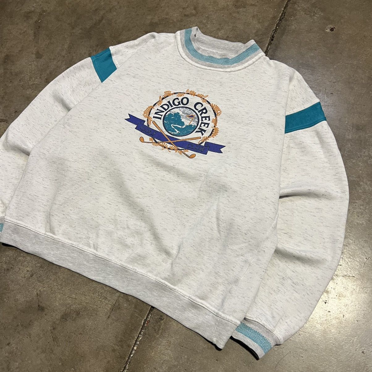 Vintage Vintage 90s Indigo Creek Golf Country Club Sweatshirt Size US M / EU 48-50 / 2 - 2 Thumbnail