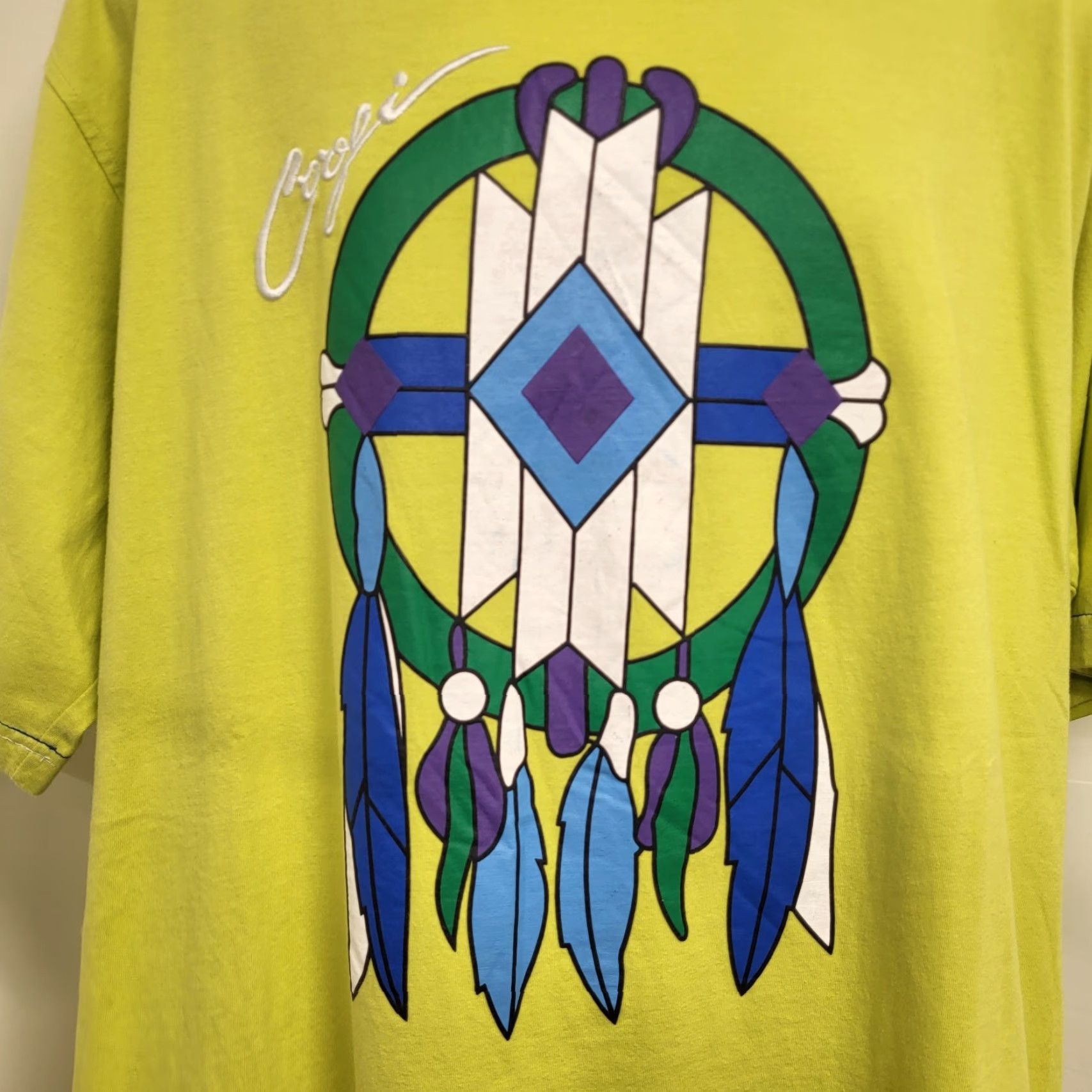 Coogi VTG Coogi Shirt Men's XXL Dream Catcher Embroidered Y2K T-Shirt Baggy 90’s Yellow Cotton Logo Short Sleeve Crew Neck Size US XXL / EU 58 / 5 - 2 Thumbnail